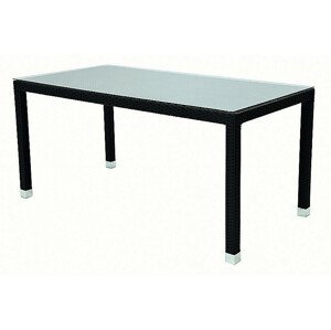 Kerti rattan asztal NAPOLI 160x80 cm-es (fekete)
