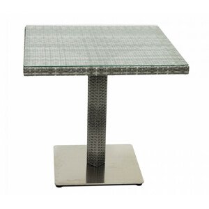 Kerti rattan asztal GINA 80x80 cm (szürke)