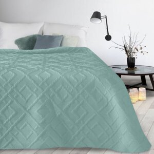 Modern ágytakaró türkiz színű mintával