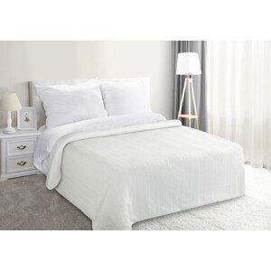 Krémes-fehér egyszínű ágytakaró varrással