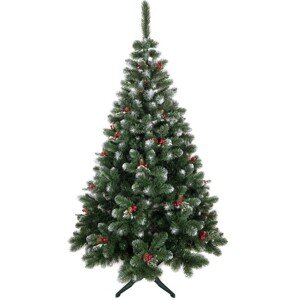 Fenyőtobozokkal és berkenyével díszített karácsonyi fenyőfa 180 cm
