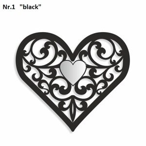 Szív alakú fali dekoráció Fekete