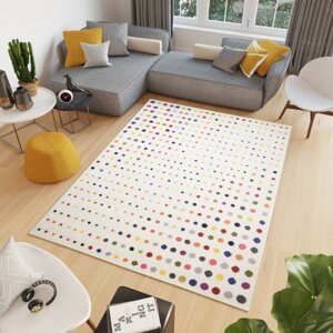 Modern szőnyeg színes pontokkal Szélesség: 160 cm | Hossz: 220 cm