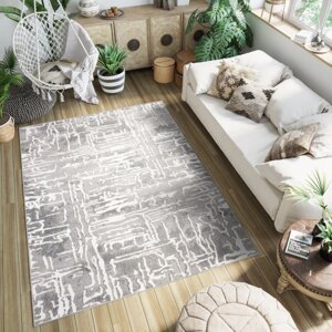 Szürke design szőnyeg könnyű absztrakt mintával Szélesség: 160 cm | Hossz: 220 cm