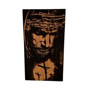 Jézus Krisztus fából készült képe 33,5 x 20 x 2,5 cm