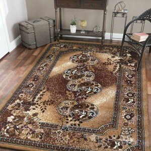 Barna szőnyeg a nappaliba vintage stílusban Szélesség: 250 cm | Hossz: 350 cm