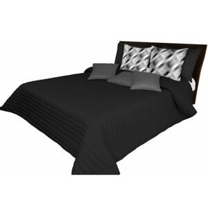 Fekete ágytakaró varrással Szélesség: 200 cm | Hossz: 220 cm