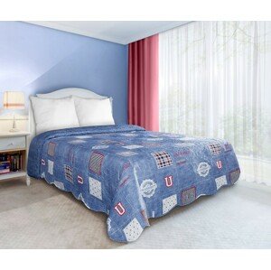 Kétoldalas steppelt ágytakaró kék színben, ketteságyra Szélesség: 170 cm | Hossz: 210 cm