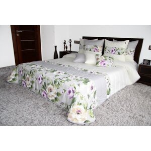 Szürke krémszínű ágytakaró rózsákkal Szélesség: 170 cm | Hossz: 210 cm