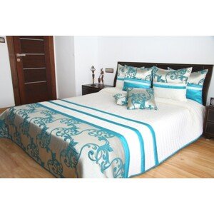 Luxus ágytakaró türkiz krém színben Szélesség: 200 cm | Hossz: 220 cm