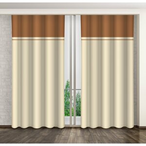 Dekoratív kész függönyök a nappali krém színben Hossz: 270 cm