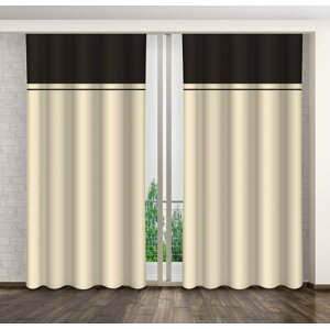 Elegáns krémszínű függöny csokoládébarnával kombinálva Hossz: 250 cm