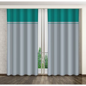 Kétszínű dekoratív csíptetős függönyök szakadó szalaggal Hossz: 270 cm