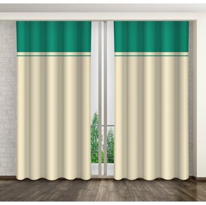 Dekoratív kétszínű függönyök csípős felfüggesztéssel Hossz: 250 cm