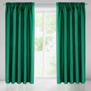 Dizájner zöld egyszínű függönyök 135 x 270 cm