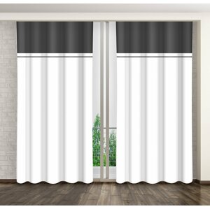 Elegáns fekete-fehér függöny a nappaliba Hossz: 250 cm