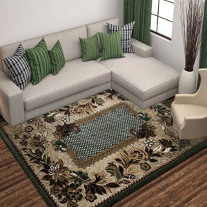 Stílusos vintage szőnyeg, zöld szegéllyel Szélesség: 60 cm | Hossz: 100 cm
