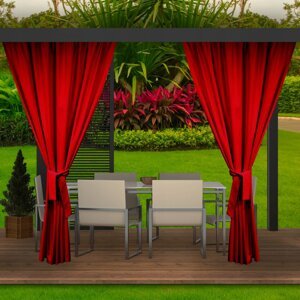 Gyönyörű piros kerti függöny pavilonhoz Szélesség: 155 cm Hossz: 220 cm