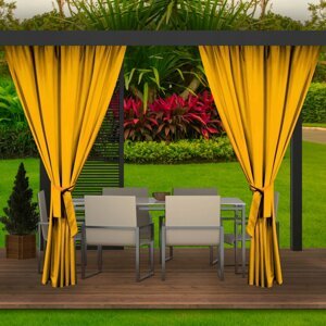 Megkülönböztető sárga függöny kerti pavilonhoz Szélesség: 155 cm Hossz: 220 cm