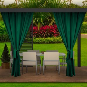 Csodálatos sötétzöld kerti függöny kerti pavilonhoz Szélesség: 155 cm | Hossz: 240 cm
