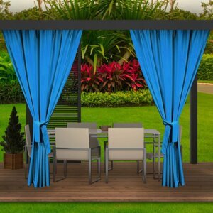 Luxus kültéri kék függöny kerti pavilonhoz Szélesség: 155 cm | Hossz: 240 cm