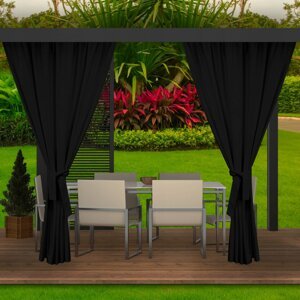 Modern kültéri fekete függöny kerti teraszhoz Szélesség: 155 cm | Hossz: 240 cm