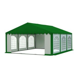 Kiváló minőségű zöld-fehér party sátor zöld tetővel 6m x 8m
