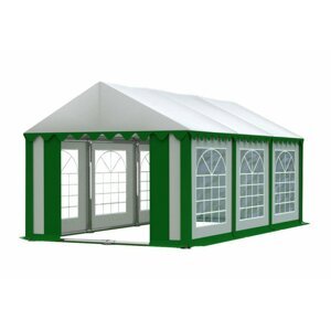 Kiváló minőségű zöld-fehér party sátor fehér tetővel 6m x 10m