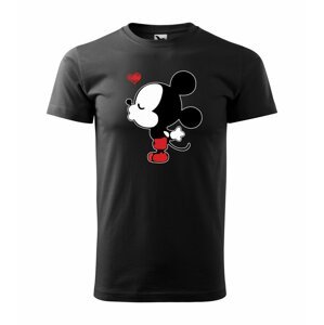 Fekete férfi Valentin póló Mickey nyomtatással S