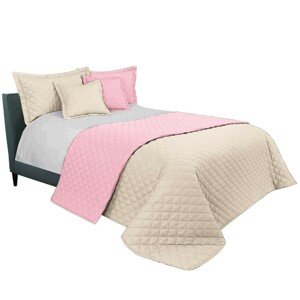 Minőségi steppelt ágytakaró bézs rózsaszínben 200 x 220 cm