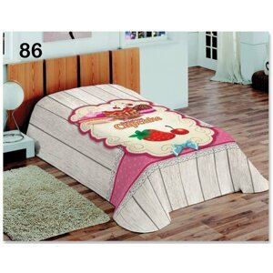 Nappali ágytakaró szürke és rózsaszín eperrel Szélesség: 155 cm Hossz: 220 cm