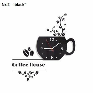 Kávéház dekoratív óra a konyhába Fekete