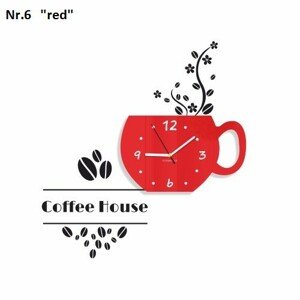 Kávéház dekoratív óra a konyhába Piros