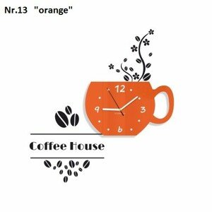 Kávéház dekoratív óra a konyhába Narancssárga