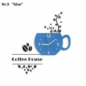 Kávéház dekoratív óra a konyhába Kék