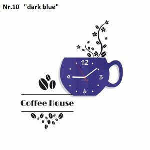 Kávéház dekoratív óra a konyhába Sötétkék