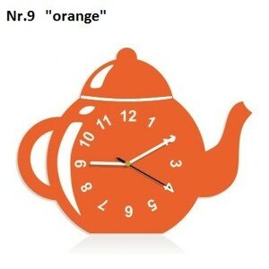 Dekoratív konyhai óra teáskanna alakban Narancssárga