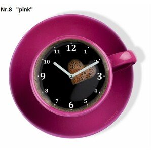 Konyhai óra kávés csésze formájú Rózsaszín