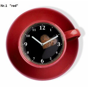 Konyhai óra kávés csésze formájú Piros
