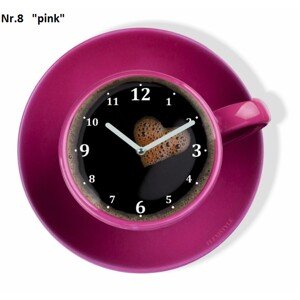 Konyhai óra kávés csésze formájú Rózsaszín