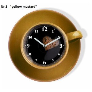 Konyhai óra kávés csésze formájú Sárga