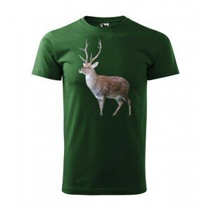 Férfi pamut póló nyomtatással szenvedélyes vadász számára XS Zöld
