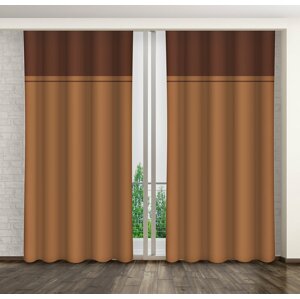Kétszínű barna függöny gyűrődő szalaggal Hossz: 270 cm