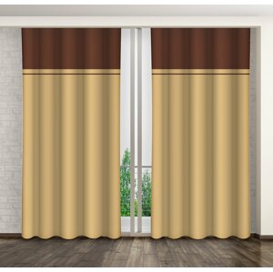 Modern kétszínű bézs függöny a hálószobához Hossz: 250 cm