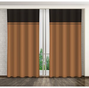 Divatos karamellbarna színű függöny akasztókon Hossz: 250 cm