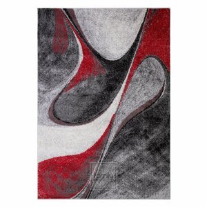 Dizájner vörös szőnyeg absztrakt mintával Szélesség: 160 cm | Hossz: 220 cm