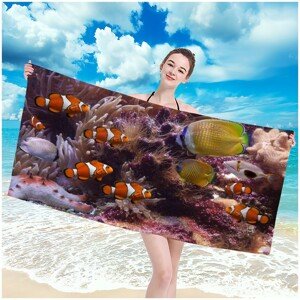 Strandtörölköző Nemo hal motívummal 100 x 180 cm