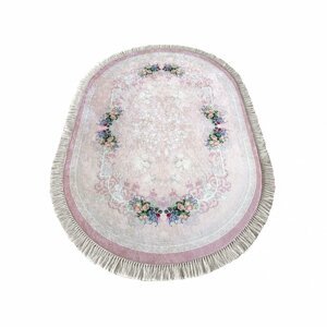 Rózsaszín ovális csúszásgátló szőnyeg Szélesség: 120 cm | Hossz: 180 cm