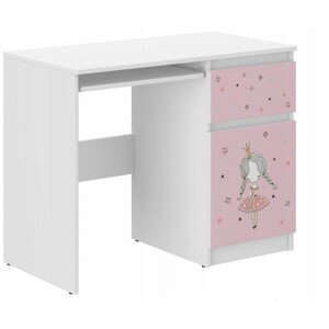 Rózsaszín gyerek íróasztal balerinával 77x50x96 cm