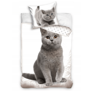 Pamut ágynemű macska motívummal Mérete: 140x200 + 1x 70x90